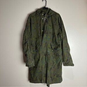 Topman Vintage Camo Parka Coat Jacket Size Large